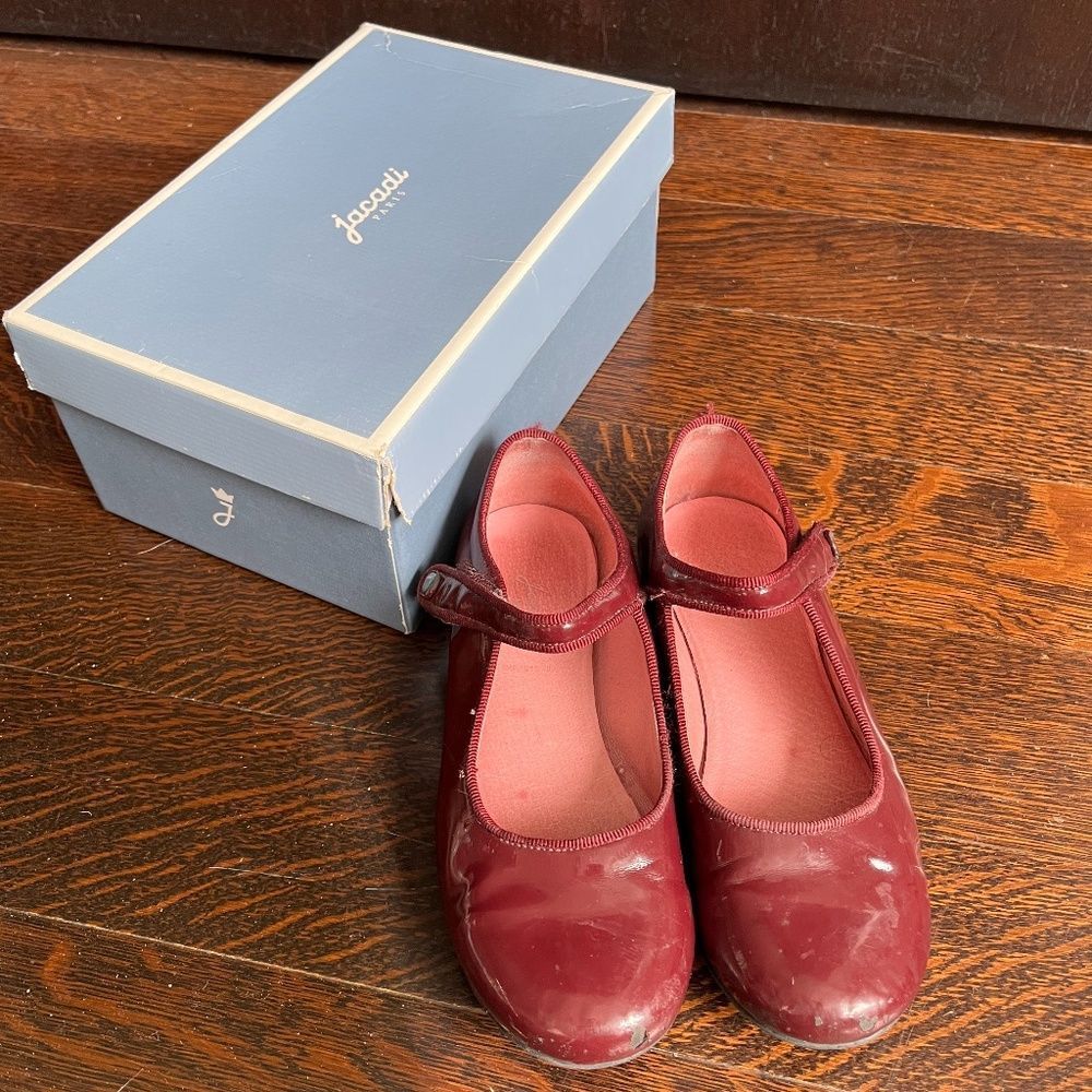 Jacadi Patent Leather Crimson Mary Janes size 31